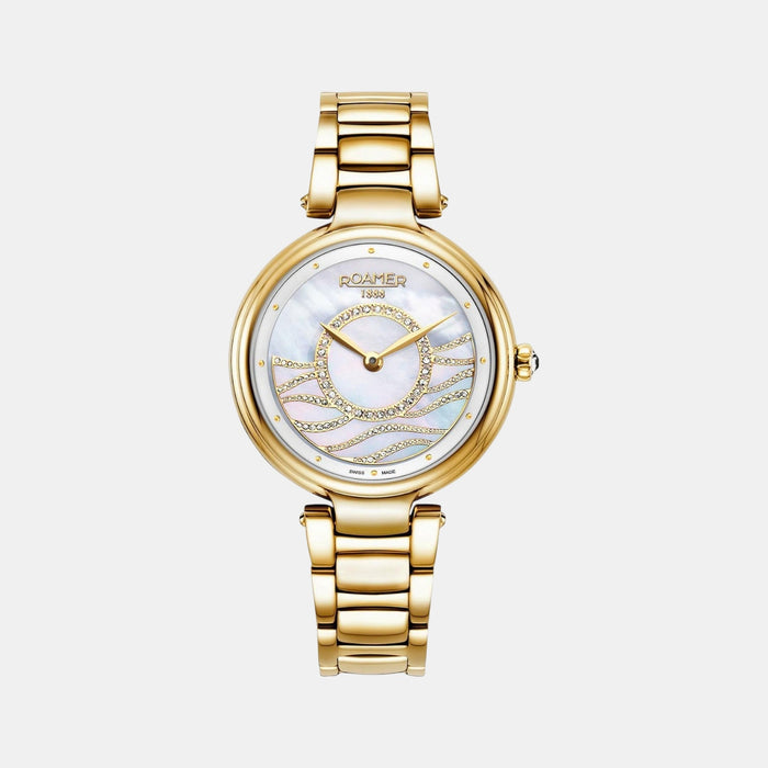 Lady Mermaid Women Quartz Mother Of Pearl Dial Analog Stainless Steel Watch 600857 48 15 50