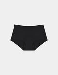 | Leakproof UltraThin No-Show Boybrief shown front-facing against a light gray background | Black