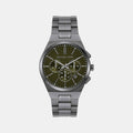 Lennox Men Quartz Green Dial Chronograph Stainless Steel Watch MK9118