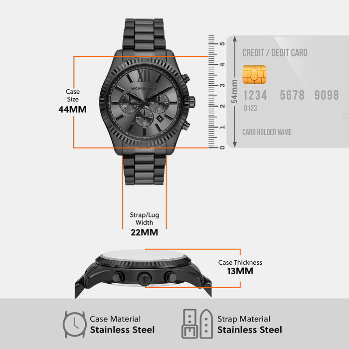Michael Kors 44 mm Black Quartz watch