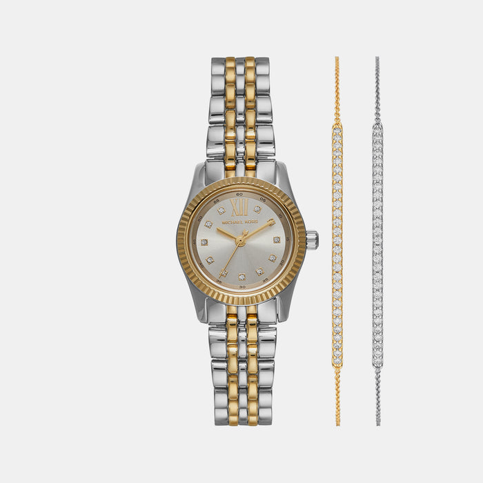 Lexington Women Quartz White Dial Analog Stainless Steel Watch MK4815SET