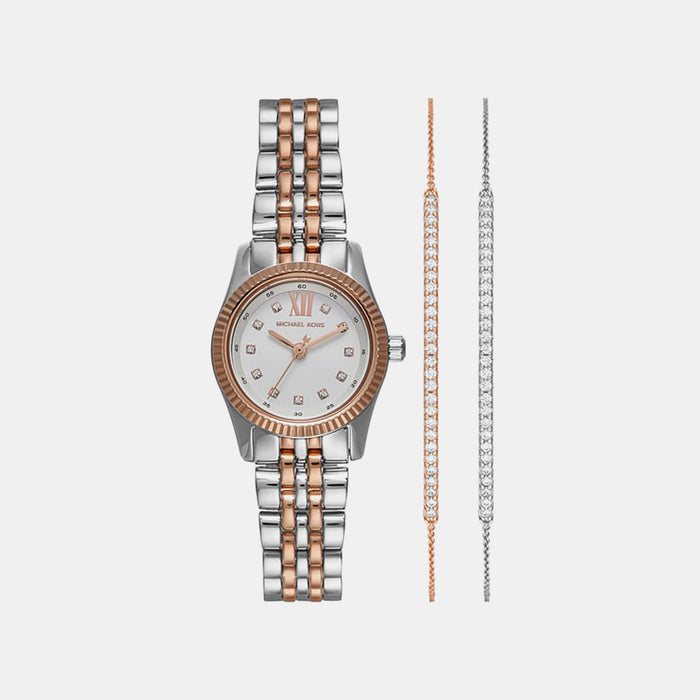 Lexington Women Quartz White Dial Analog Stainless Steel Watch MK4817SET