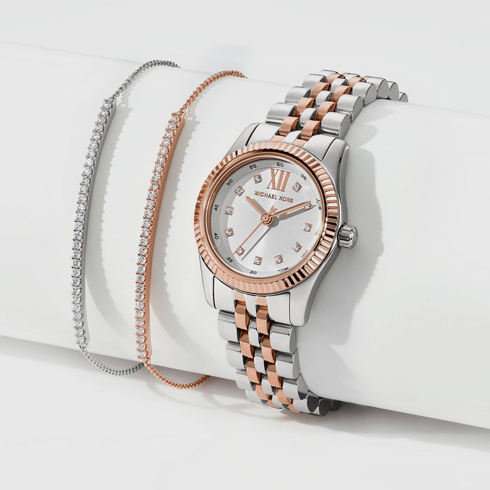 Lexington Women Quartz White Dial Analog Stainless Steel Watch MK4817SET
