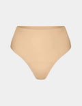 | Light Leakproof No-Show High Rise Thong shown front-facing against a light gray background | Warm Sand