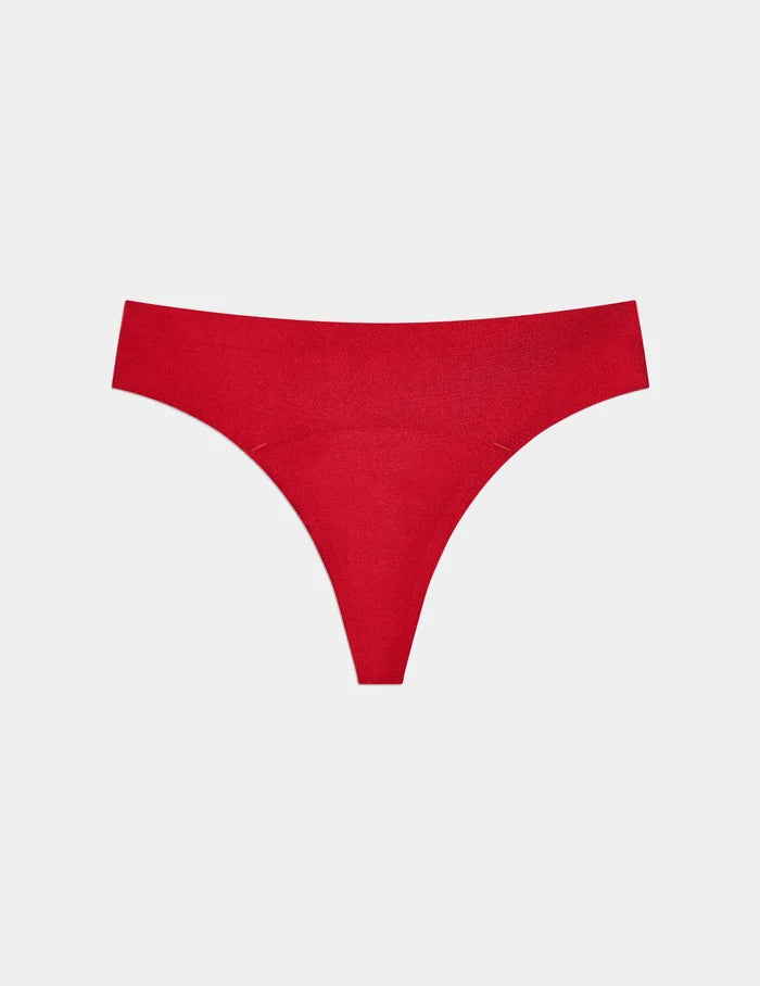 | Light Leakproof UltraThin No-Show Thong shown front-facing against a light gray background | Shimmer Cherry