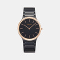 Linje Ink Men Quartz Black Dial Analog Stainless Steel Watch V292GXMBSB