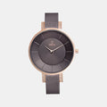 Lun Walnut Women Quartz Brown Dial Analog Mesh Watch V158LEVNMN