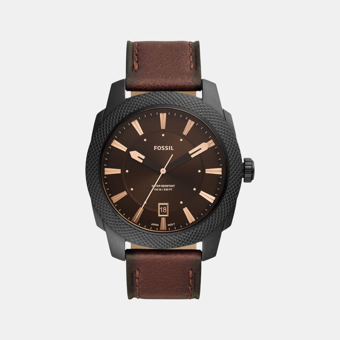 Machine Men Quartz Brown Dial Analog Leather Watch FS5972