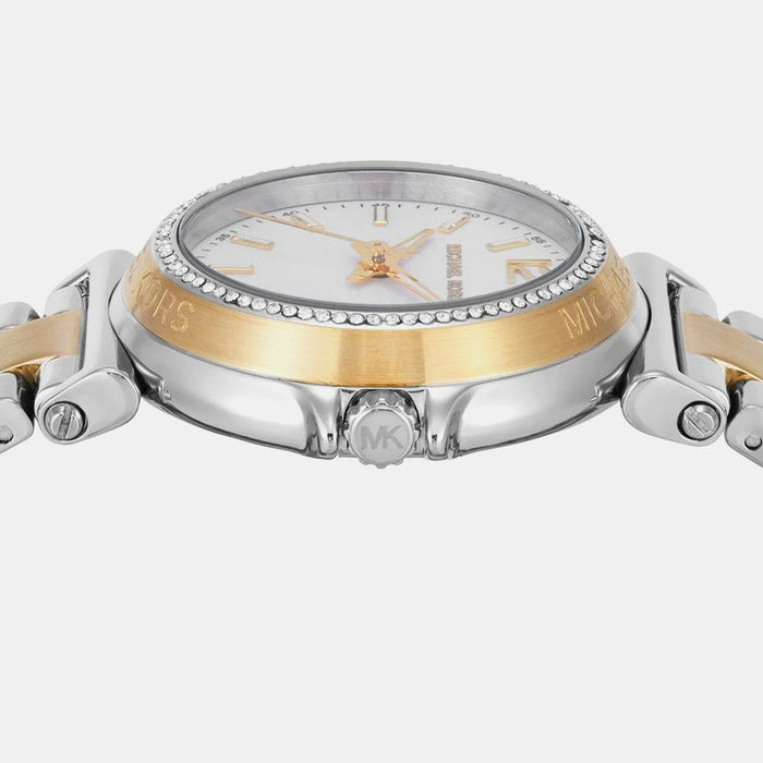 Maren Women Quartz White Dial Analog Stainless Steel Watch MK7492
