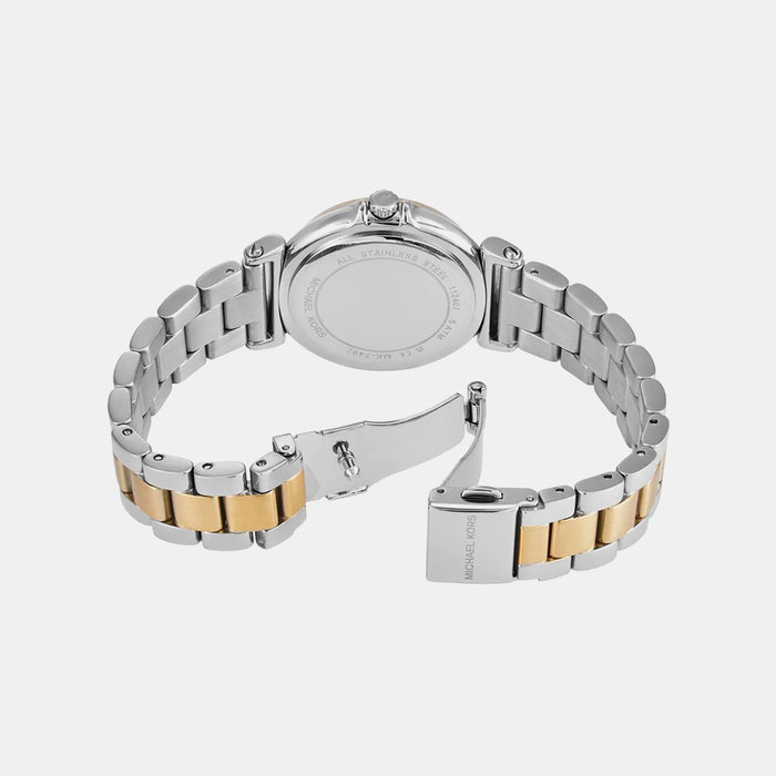 Maren Women Quartz White Dial Analog Stainless Steel Watch MK7492