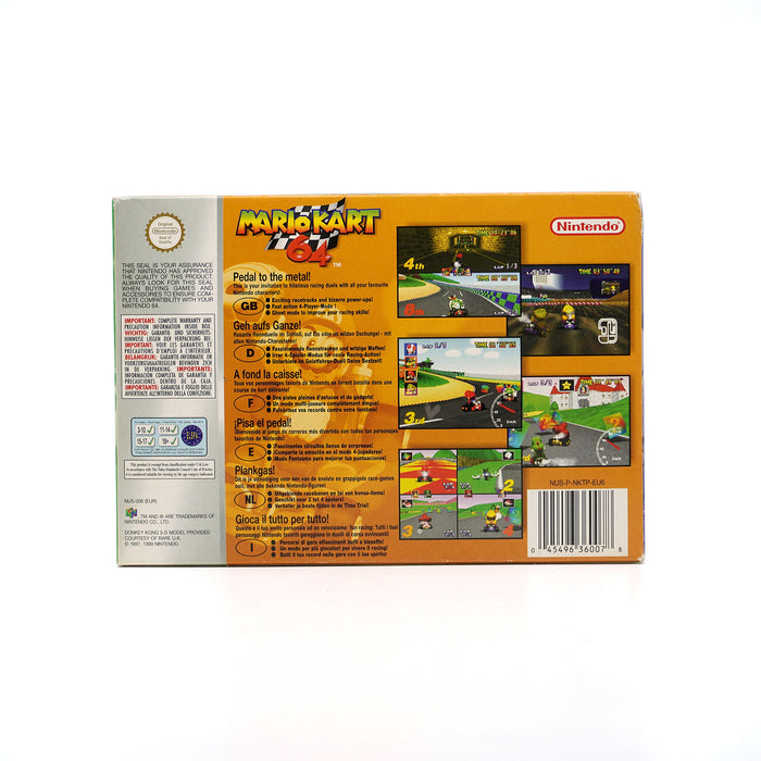 Mario Kart 64 Spiel für N64 als Player Choice Version in Originalverpackung - Produktfoto Rückseite