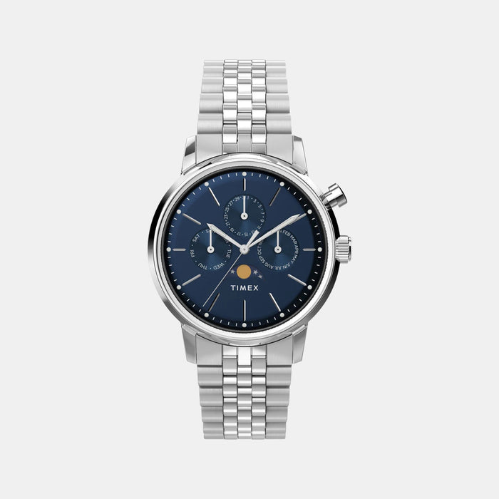 Marlin Men Quartz Blue Dial Multi-Function Stainless Steel Watch TW2W51300UJ