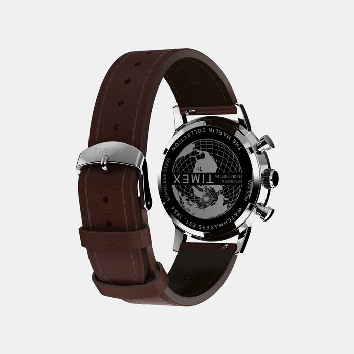 Marlin Men Quartz Rose Gold Dial Chronograph Leather Watch TW2W51400UJ