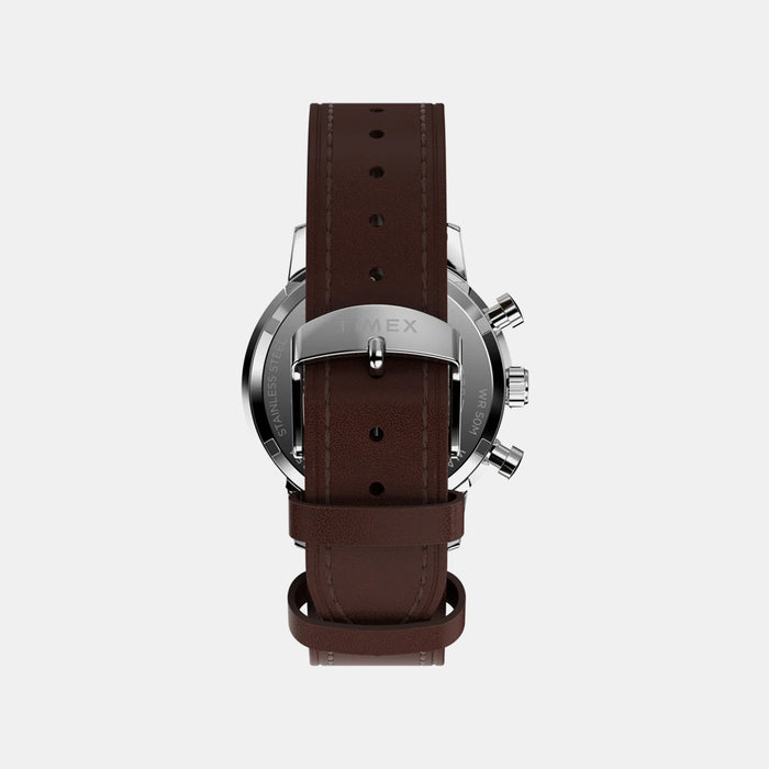 Marlin Men Quartz Rose Gold Dial Chronograph Leather Watch TW2W51400UJ