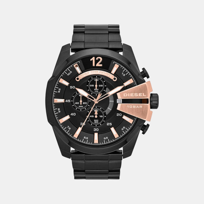 Mega Chief Men Quartz Black Dial Chronograph Stainless Steel Watch DZ4309