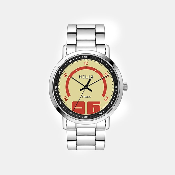 Men Quartz Beige Dial Analog Stainless Steel Watch TW053HG03