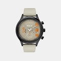 Men Quartz Beige Dial Multi-Function Leather Watch TW003HG30