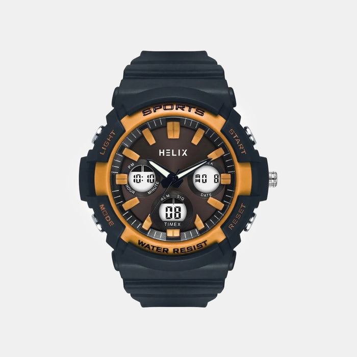 Men Quartz Black Dial Analog-Digital Resin Watch TWESK4501T