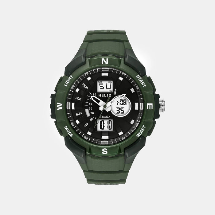 Men Quartz Black Dial Analog-Digital Resin Watch TWESK4603T