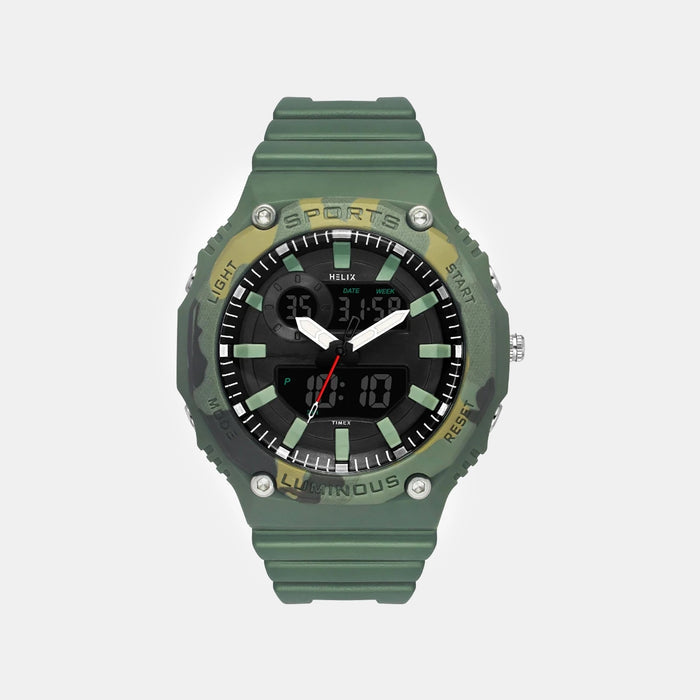 Men Quartz Black Dial Analog-Digital Resin Watch TWESK4701T
