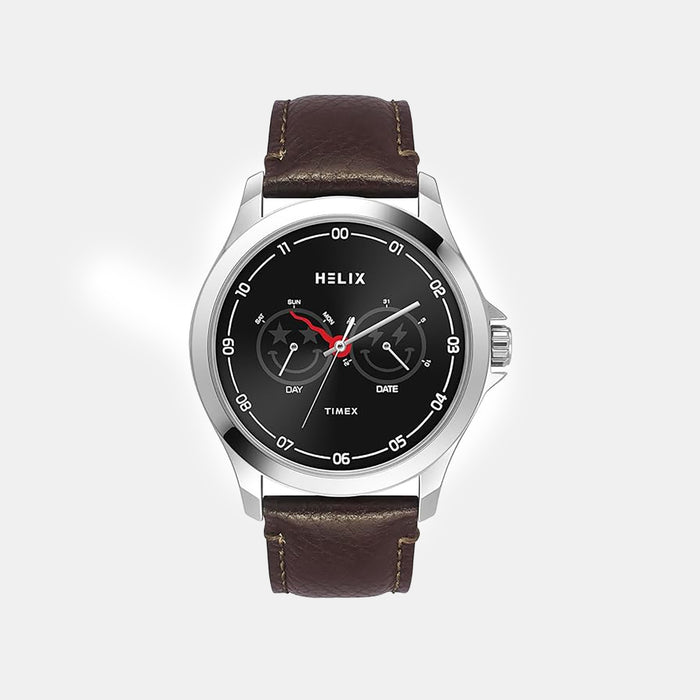 Men Quartz Black Dial Analog Leather Watch TW055HG04