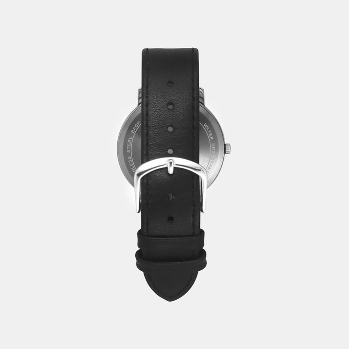 Men Quartz Black Dial Analog Leather Watch TW056HG00