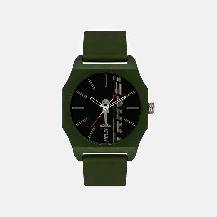 Men Quartz Black Dial Analog Silicone Watch TW041HG15