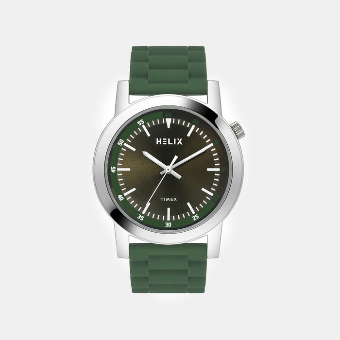 Men Quartz Black Dial Analog Silicone Watch TW058HG01
