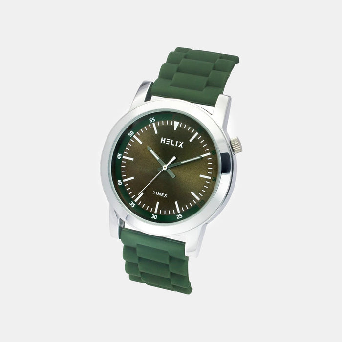 Men Quartz Black Dial Analog Silicone Watch TW058HG01