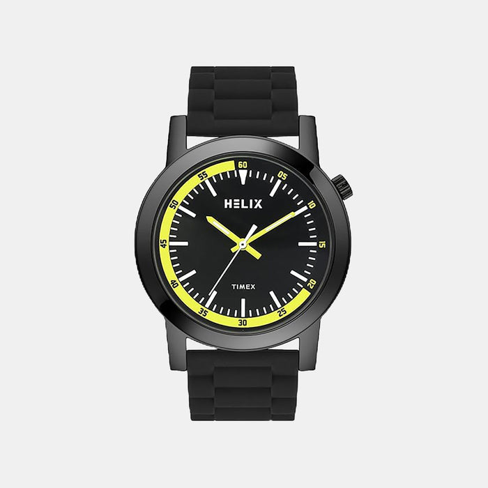 Men Quartz Black Dial Analog Silicone Watch TW058HG03