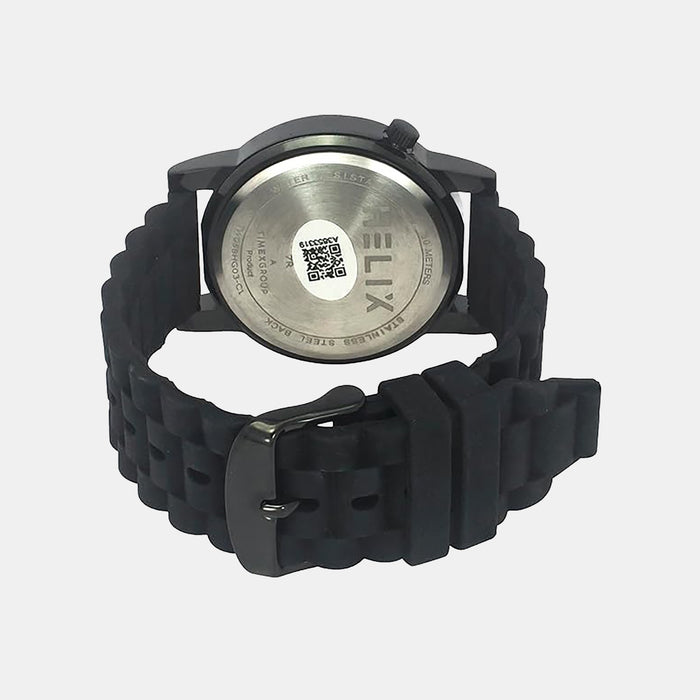 Men Quartz Black Dial Analog Silicone Watch TW058HG03