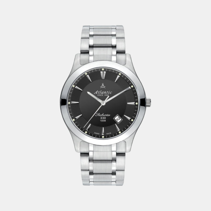 Men Quartz Black Dial Analog Stainless Steel Watch 71365.41.51