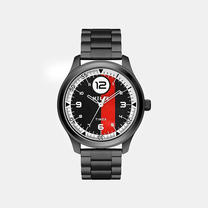 Men Quartz Black Dial Analog Stainless Steel Watch TW043HG28