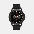 Men Quartz Black Dial Chronograph Leather Watch TW027HG36