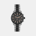 Men Quartz Black Dial Chronograph Stainless Steel Watch 1032C-M1404