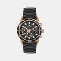 Men Quartz Black Dial Chronograph Stainless Steel Watch 1036C-M3404