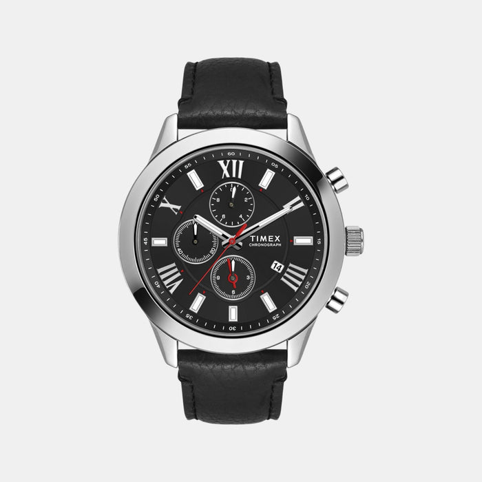 Men Quartz Black Dial Multi-Function Leather Watch TWEG18509-EX