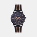 Men Quartz Black Dial Multi-Function Stainless Steel Watch 7001M-E4404-01