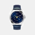 Men Quartz Blue Dial Analog Leather Watch TW055HG05