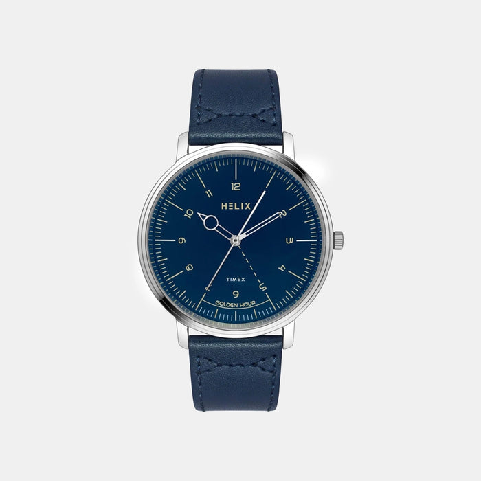 Men Quartz Blue Dial Analog Leather Watch TW056HG02