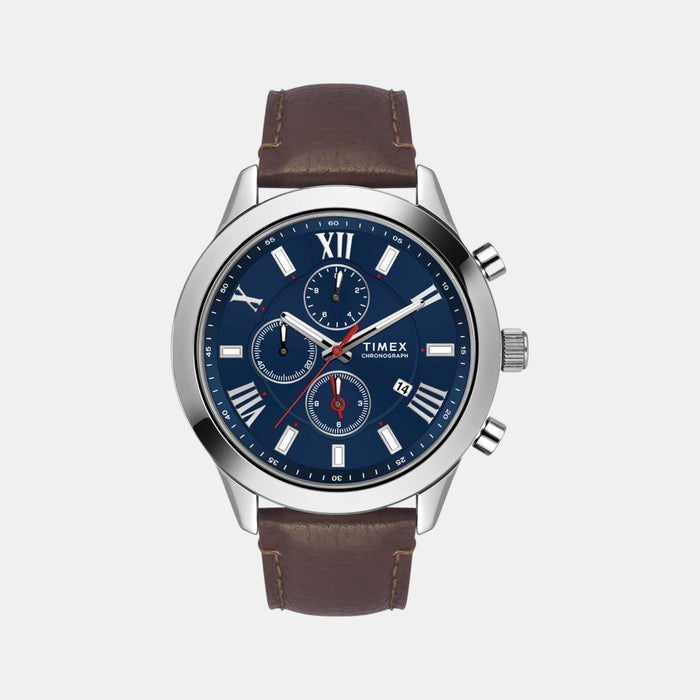 Men Quartz Blue Dial Analog Leather Watch TWEG18511-EX