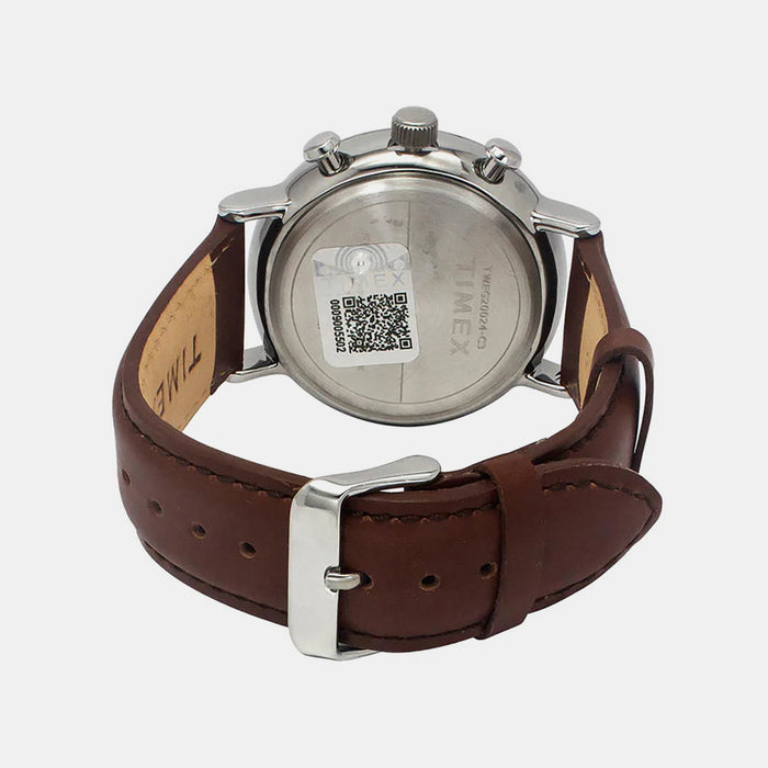 Men Quartz Blue Dial Analog Leather Watch TWEG20024-EX