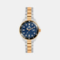 Men Quartz Blue Dial Analog Metal Watch 3507E-M1305