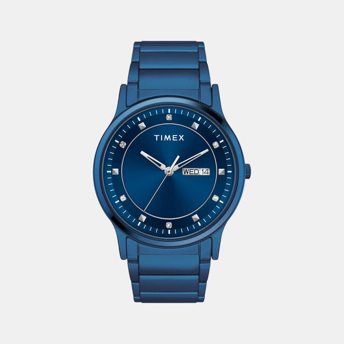 Men Quartz Blue Dial Analog Stainless Steel Watch TW000R458-EX