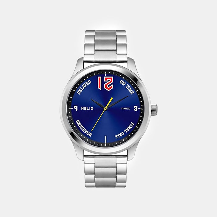 Men Quartz Blue Dial Analog Stainless Steel Watch TW043HG30