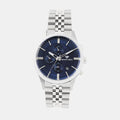 Men Quartz Blue Dial Multi-Function Metal Watch 1049M-M1105