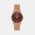 Men Quartz Brown Dial Analog Stainless Steel Watch 1035E-M3306