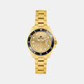 Men Quartz Champagne Dial Analog Metal Watch 3507E-M2208