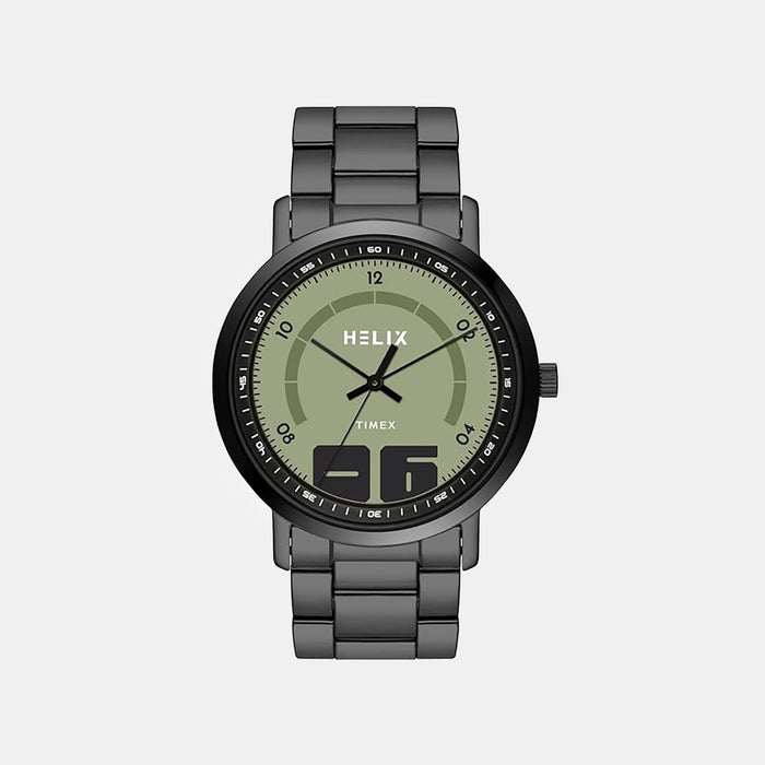 Men Quartz Green Dial Analog Stainless Steel Watch TW053HG05