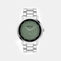 Men Quartz Green Dial Analog Stainless Steel Watch TW053HG08